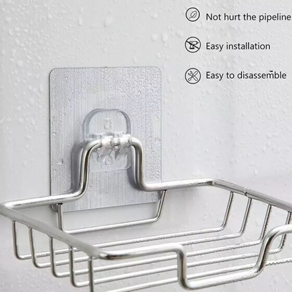 Stainless Steel Soap Dish, Creative Soap Rack, Drill Free Soap Sponge Storage, Wall Mounted Shampoo Holder, Stainless Steel Soap Sponge Holder Stainless Steel Soap Dish, Creative Soap Rack, Drill Free Soap Sponge Storage, Wall Mounted Shampoo Holder, Stainless Steel Soap Sponge Holder